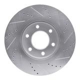 Dynamic Friction 2007-2024 Infiniti QX80 Front Left Drilled & Slotted Silver Brake Rotor by Dynamic Friction Company 631-68016L