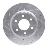 Dynamic Friction 2007-2024 Infiniti QX80 Front Left Drilled & Slotted Silver Brake Rotor by Dynamic Friction Company 631-68016L