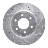 Dynamic Friction 2007-2024 Infiniti QX56 Front Right Drilled & Slotted Silver Brake Rotor by Dynamic Friction Company 631-68016R