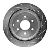 Dynamic Friction 2010-2024 Infiniti QX80 Rear Left Drilled & Slotted Silver Brake Rotor by Dynamic Friction Company 631-68017L