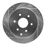 Dynamic Friction 2010-2024 Infiniti QX80 Rear Left Drilled & Slotted Silver Brake Rotor by Dynamic Friction Company 631-68017L