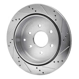 Dynamic Friction 2010-2024 Infiniti QX80 Rear Left Drilled & Slotted Silver Brake Rotor by Dynamic Friction Company 631-68017L