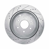 Dynamic Friction 2010-2024 Infiniti QX80 Rear Right Drilled & Slotted Silver Brake Rotor by Dynamic Friction Company 631-68017R