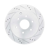 Dynamic Friction 2010-2024 Infiniti QX80 Rear Right Drilled & Slotted Silver Brake Rotor by Dynamic Friction Company 631-68017R