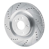 Dynamic Friction 2019-2024 Infiniti QX50 Front Left Drilled & Slotted Silver Brake Rotor by Dynamic Friction Company 631-68018L
