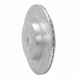 Dynamic Friction 2019-2024 Infiniti QX55 Rear Left Drilled & Slotted Silver Brake Rotor by Dynamic Friction Company 631-68019L