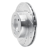 R1 Concepts 1983-1989 Chrysler Conquest Front Left Drilled & Slotted Silver Brake Rotor