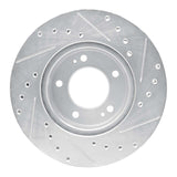 R1 Concepts 1983-1989 Chrysler Conquest Front Left Drilled & Slotted Silver Brake Rotor