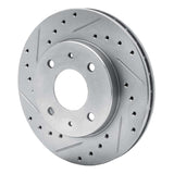 R1 Concepts 1985-1991 Dodge 2000 GTX Front Left Drilled & Slotted Silver Brake Rotor by R1 Concepts 631-72006L
