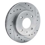 R1 Concepts 1985-1991 Dodge 2000 GTX Front Right Drilled & Slotted Silver Brake Rotor by R1 Concepts 631-72006R