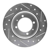 R1 Concepts 1988-1993 Dodge 2000 GTX Rear Left Drilled & Slotted Silver Brake Rotor by R1 Concepts 631-72011L
