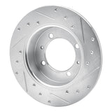R1 Concepts 1988-1993 Dodge 2000 GTX Rear Left Drilled & Slotted Silver Brake Rotor by R1 Concepts 631-72011L