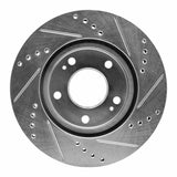R1 Concepts 2000-2024 Chrysler Sebring Front Left Drilled & Slotted Silver Brake Rotor by R1 Concepts 631-72034L
