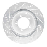 Dynamic Friction 2003-2006 Mitsubishi Lancer Rear Right Drilled & Slotted Silver Brake Rotor by Dynamic Friction Company 631-72036R