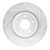 Dynamic Friction 2004-2012 Mitsubishi Galant Front Left Drilled & Slotted Silver Brake Rotor by Dynamic Friction Company 631-72037L