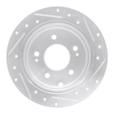 Dynamic Friction 2004-2012 Mitsubishi Eclipse Rear Left Drilled & Slotted Silver Brake Rotor by Dynamic Friction Company 631-72038L