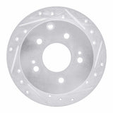 Dynamic Friction 2004-2012 Mitsubishi Eclipse Rear Right Drilled & Slotted Silver Brake Rotor by Dynamic Friction Company 631-72038R