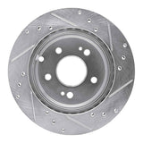 Dynamic Friction 2006-2012 Mitsubishi Galant Rear Left Drilled & Slotted Silver Brake Rotor by Dynamic Friction Company 631-72040L