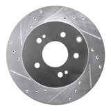 Dynamic Friction 2006-2012 Mitsubishi Galant Rear Left Drilled & Slotted Silver Brake Rotor by Dynamic Friction Company 631-72040L