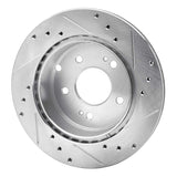 Dynamic Friction 2006-2012 Mitsubishi Galant Rear Left Drilled & Slotted Silver Brake Rotor by Dynamic Friction Company 631-72040L