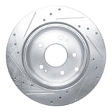 Dynamic Friction 2006-2012 Mitsubishi Eclipse Rear Right Drilled & Slotted Silver Brake Rotor by Dynamic Friction Company 631-72040R