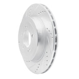 Dynamic Friction 2008-2015 Mitsubishi Lancer Rear Left Drilled & Slotted Silver Brake Rotor by Dynamic Friction Company 631-72042L