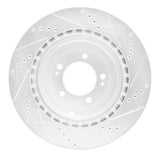 Dynamic Friction 2008-2015 Mitsubishi Lancer Rear Left Drilled & Slotted Silver Brake Rotor by Dynamic Friction Company 631-72042L