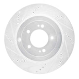 Dynamic Friction 2008-2015 Mitsubishi Lancer Rear Left Drilled & Slotted Silver Brake Rotor by Dynamic Friction Company 631-72042L