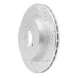 Dynamic Friction 2008-2015 Mitsubishi Lancer Rear Right Drilled & Slotted Silver Brake Rotor by Dynamic Friction Company 631-72042R
