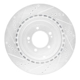 Dynamic Friction 2008-2015 Mitsubishi Lancer Rear Right Drilled & Slotted Silver Brake Rotor by Dynamic Friction Company 631-72042R