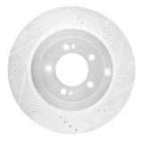 Dynamic Friction 2008-2015 Mitsubishi Lancer Rear Right Drilled & Slotted Silver Brake Rotor by Dynamic Friction Company 631-72042R
