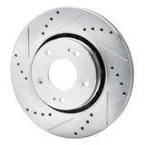 Dynamic Friction 2009-2015 Mitsubishi Lancer Front Left Drilled & Slotted Silver Brake Rotor by Dynamic Friction Company 631-72044L