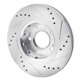 Dynamic Friction 2009-2015 Mitsubishi Lancer Front Left Drilled & Slotted Silver Brake Rotor by Dynamic Friction Company 631-72044L