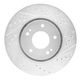 Dynamic Friction 2009-2015 Mitsubishi Lancer Front Right Drilled & Slotted Silver Brake Rotor by Dynamic Friction Company 631-72044R