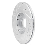 Dynamic Friction 2009-2015 Mitsubishi Lancer Front Right Drilled & Slotted Silver Brake Rotor by Dynamic Friction Company 631-72044R