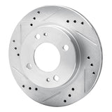 Dynamic Friction 2014-2015 Mitsubishi Mirage Front Left Drilled & Slotted Silver Brake Rotor by Dynamic Friction Company 631-72045L