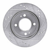 Dynamic Friction 2014-2015 Mitsubishi Mirage Front Left Drilled & Slotted Silver Brake Rotor by Dynamic Friction Company 631-72045L