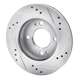 Dynamic Friction 2014-2015 Mitsubishi Mirage Front Left Drilled & Slotted Silver Brake Rotor by Dynamic Friction Company 631-72045L