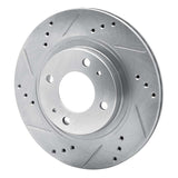 Dynamic Friction 2012-2017 Mitsubishi i-MiEV Front Left Drilled & Slotted Silver Brake Rotor by Dynamic Friction Company 631-72046L
