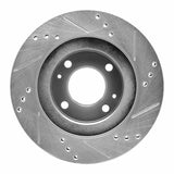 Dynamic Friction 2012-2017 Mitsubishi i-MiEV Front Left Drilled & Slotted Silver Brake Rotor by Dynamic Friction Company 631-72046L