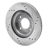 Dynamic Friction 2012-2017 Mitsubishi i-MiEV Front Left Drilled & Slotted Silver Brake Rotor by Dynamic Friction Company 631-72046L