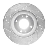 Dynamic Friction 2012-2017 Mitsubishi i-MiEV Front Right Drilled & Slotted Silver Brake Rotor by Dynamic Friction Company 631-72046R