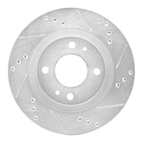 Dynamic Friction 2012-2017 Mitsubishi i-MiEV Front Right Drilled & Slotted Silver Brake Rotor by Dynamic Friction Company 631-72046R