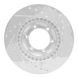 R1 Concepts 1986-1995 Dodge Ram 50 Front Left Drilled & Slotted Silver Brake Rotor