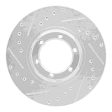 R1 Concepts 1986-1995 Dodge Ram 50 Front Left Drilled & Slotted Silver Brake Rotor