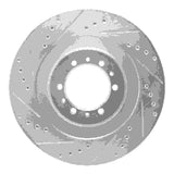 R1 Concepts 1998-2004 Mitsubishi Montero Sport (USA/Canada) Front Left Drilled & Slotted Silver Brake Rotor by R1 Concepts 631-72055L
