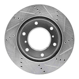 R1 Concepts 00-06 Mitsubishi Montero Front Left Drilled & Slotted Silver Brake Rotor by R1 Concepts RNC-631-72057L