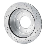 R1 Concepts 2000-2006 Mitsubishi Montero Rear Left Drilled & Slotted Silver Brake Rotor by R1 Concepts 631-72058L