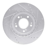 Dynamic Friction 2004-2011 Mitsubishi Grandis (Mexico) Front Left Drilled & Slotted Silver Brake Rotor by Dynamic Friction Company 631-72059L