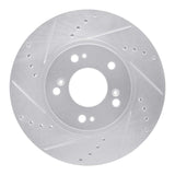 Dynamic Friction 2004-2011 Mitsubishi Grandis (Mexico) Front Left Drilled & Slotted Silver Brake Rotor by Dynamic Friction Company 631-72059L